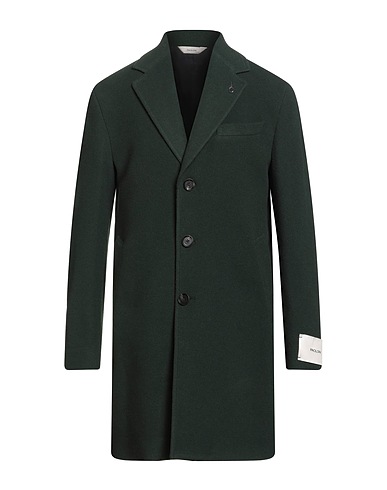 PAOLONI Coat Dark green 80% Virgin Wool, 20% Polyamide