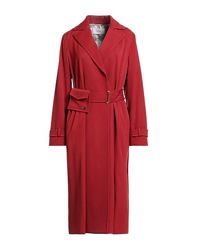 AGNONA Double breasted pea coat Brick red 99% Wool, 1% Elastane