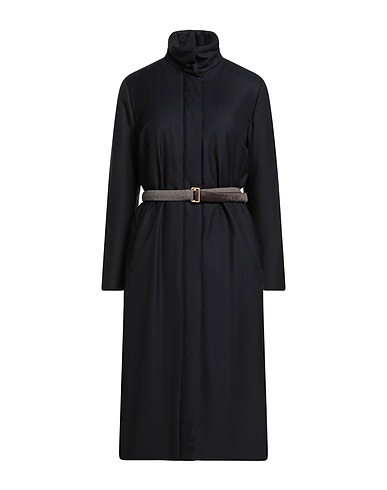 AGNONA Coat Black 100% Silk, Cotton, Viscose, Metal