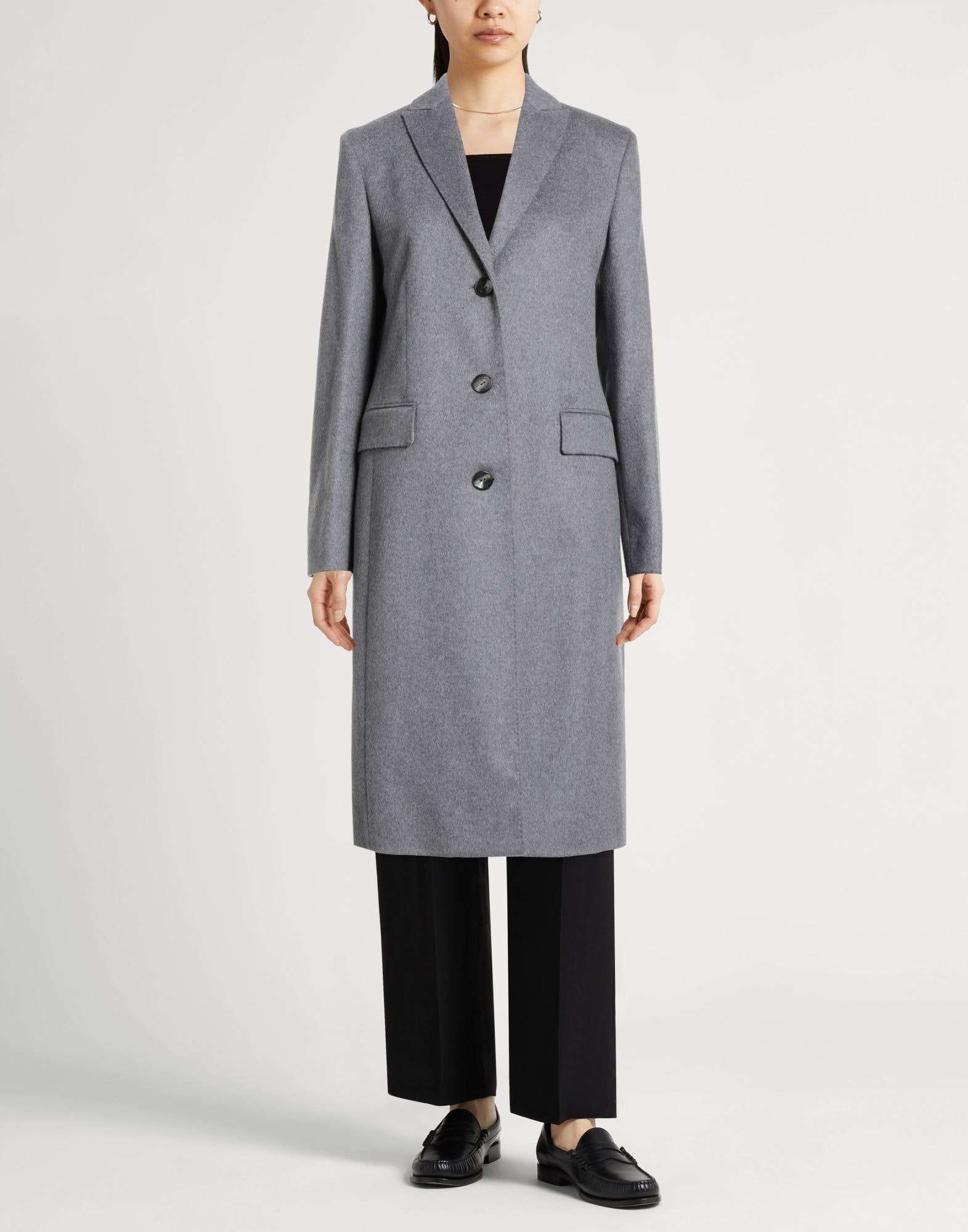 AGNONA　アニオナ　カシミヤウール　フーテッドコート　グレー　４４ YOOX Online Fashion Design Shopping