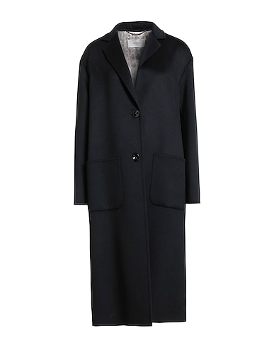 AGNONA Coat Black 100% Cashmere, Metal
