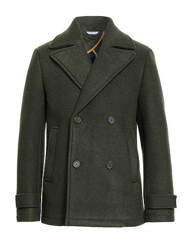 MANUEL RITZ Double breasted pea coat 46% Polyester, 25% Acrylic, 15% Viscose, 14% Wool