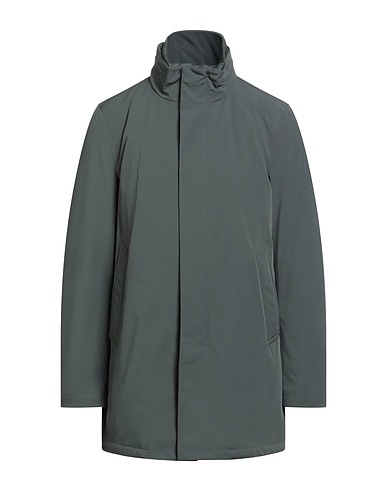 PAOLONI Coat Dark green 90% Polyamide, 10% Elastane