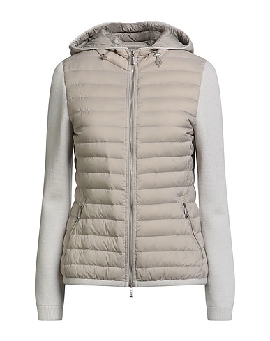 MOORER Shell jacket Light grey 95% Polyamide, 5% Polyurethane, Wool, Silk, Cashmere