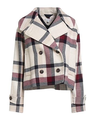TOMMY HILFIGER Double breasted pea coat Beige 57% Wool, 27% Polyester, 8% Acrylic, 8% Nylon