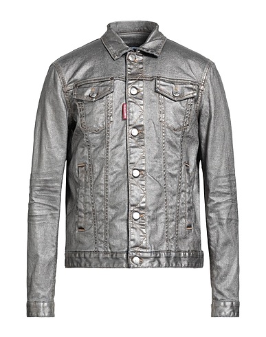 DSQUARED2 Denim jacket Silver 98% Cotton, 2% Elastane