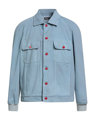 KITON Denim jacket 98% Cotton, 2% Elastane, Calfskin