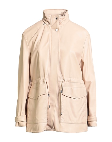 MOORER Jacket Beige 100% Leather, Polyamide, Polyurethane
