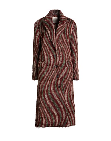 MARCO DE VINCENZO Coat Brick red 59% Virgin Wool, 29% Mohair wool, 12% Polyester