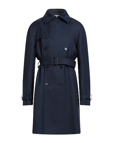 PAOLONI Double breasted pea coat Midnight blue 60% Polyester, 40% Wool