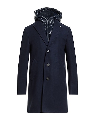 MANUEL RITZ Coat Midnight blue 57% Polyester, 39% Acetate, 4% Wool