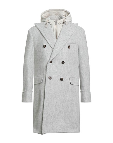 ELEVENTY Coat PLATINUM Light grey 66% Alpaca wool, 17% Polyamide, 17% Wool