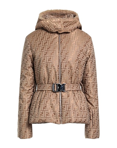 FENDI Shell  jacket Sand 64% Cotton, 36% Polyamide, Polyurethane resin, Lambskin