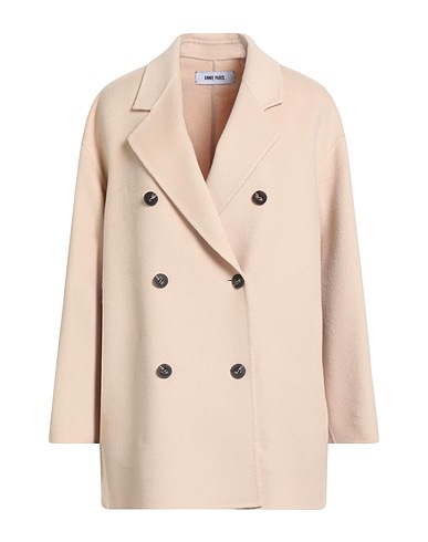 ANNIE PARIS Coat Beige 80% Wool, 20% Polyamide