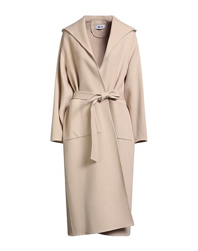 ANNIE PARIS Full-length jacket Beige 80% Wool, 20% Polyamide