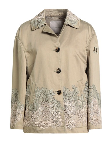 ERMANNO SCERVINO Jacket Sage green 61% Cotton, 39% Linen, Viscose, Polyamide, Glass
