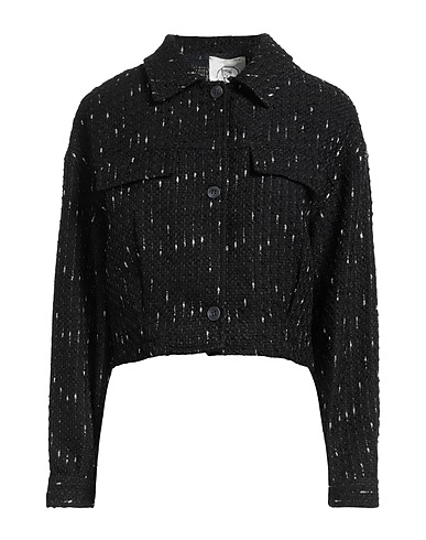 PEPEROSA Jacket Black 54% Acrylic, 22% Polyester, 11% Cotton, 11% Viscose, 2% Metallic fiber