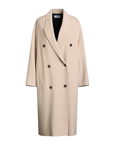 ANNIE PARIS Coat Beige 80% Virgin Wool, 20% Polyamide