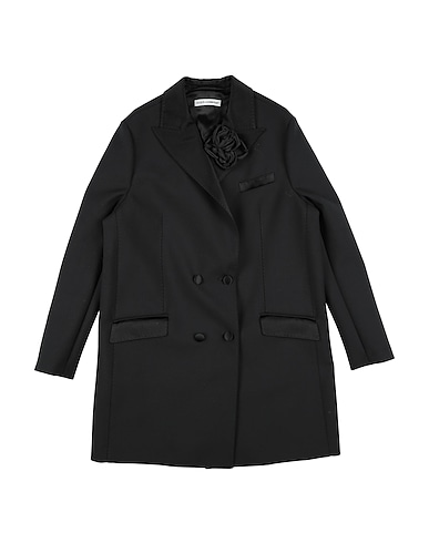 DOLCE&GABBANA Coat Black 49% Virgin Wool, 45% Polyester, 3% Elastane, 3% Silk