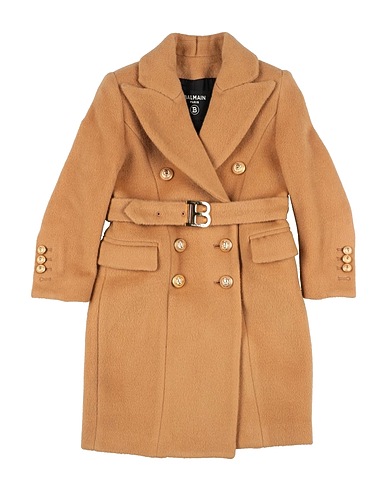 BALMAIN Coat Camel 80% Virgin Wool, 20% Mohair wool