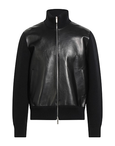 FERRAGAMO Jacket Black 100% Virgin Wool, Lambskin