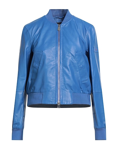 PEUTEREY Bomber Bright blue 100% Lambskin, Polyester, Elastane