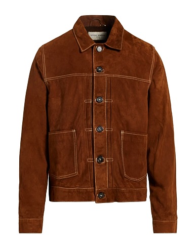 OFFICINE GÉNÉRALE Jacke Braun 100% Ziegenleder