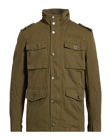 GUESS Jacket Military green 100% Cotton