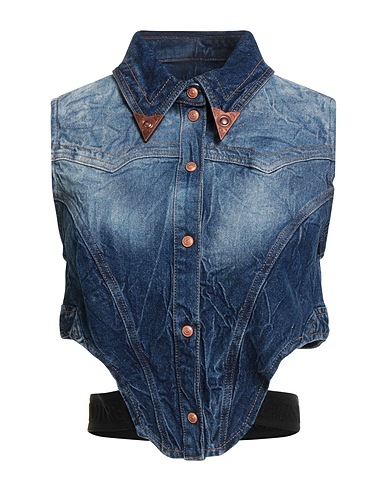 VERSACE JEANS COUTURE Jeanshemd Blau 98% Baumwolle, 2% Elastan