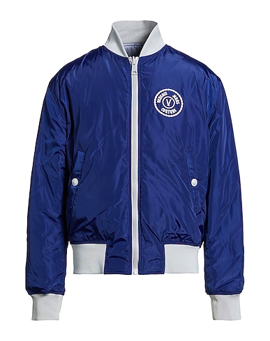 VERSACE JEANS COUTURE Bomber Blu navy 100% Poliestere, Elastan