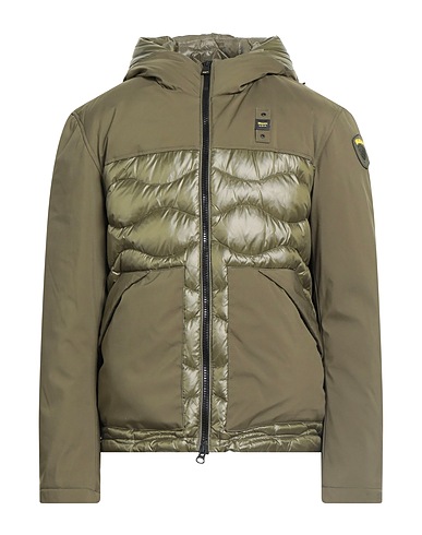 BLAUER. Shell  jacket Military green 100% Polyamide, Polyester