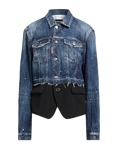 DSQUARED2 Denim jacket Blue 100% Cotton, Virgin Wool
