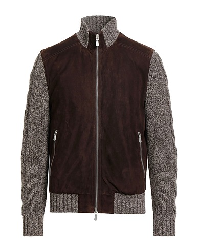 ELEVENTY Jacket Chocolate brown 100% Lambskin, Wool, Viscose, Polyamide, Cashmere