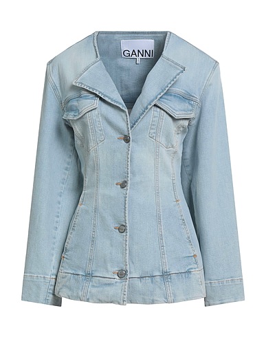 GANNI Denim jacket Blue 98% Organic cotton, 2% Elastane