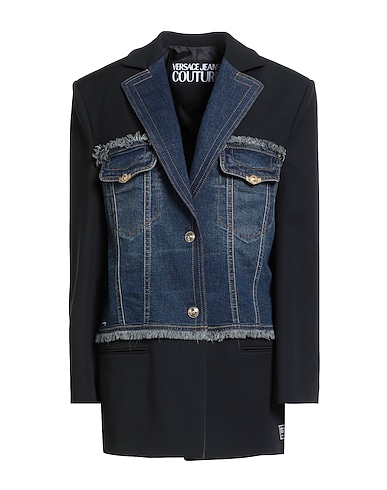 VERSACE JEANS COUTURE Blazer Black 49% Viscose, 42% Polyamide, 9% Elastane, Cotton