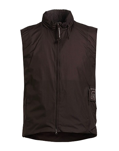 C.P. COMPANY Gilet Dark brown 100% Polyamide, Polyurethane resin