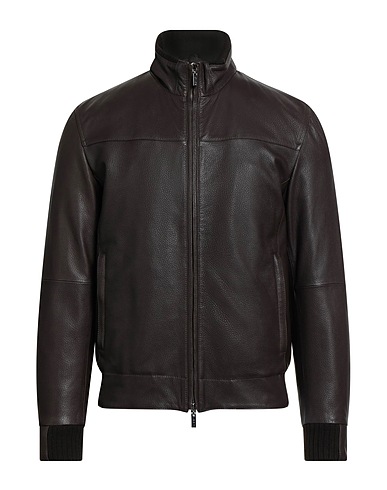 GIMO'S Jacket Dark brown 100% Leather