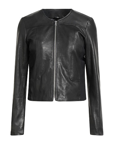 STREET LEATHERS Δερμάτινο μπουφάν Μαύρο 100% Δέρμα, Βισκόζη, Νάιλον, Ελαστάνη