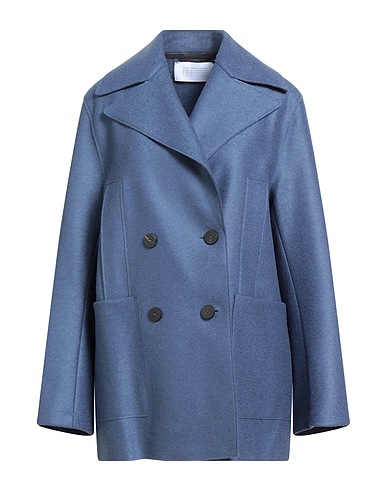 HARRIS WHARF LONDON Manteau long Bleu 100% Laine vierge