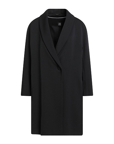 CINZIA ROCCA Double breasted pea coat Black 99% Virgin Wool, 1% Elastane