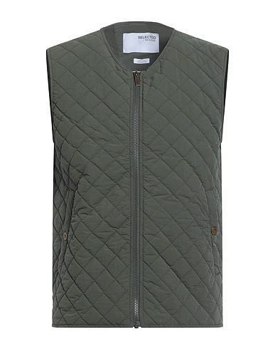 SELECTED HOMME Gilet Dark green 98% Recycled nylon, 2% Nylon