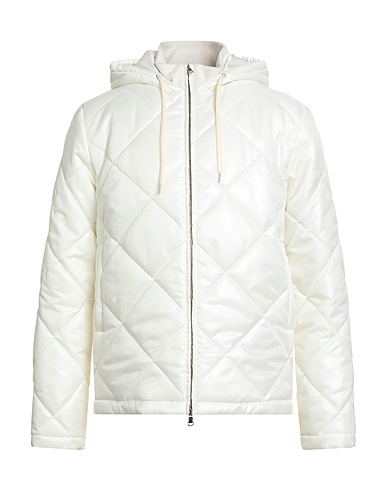 DANIELE ALESSANDRINI Shell  jacket Cream 100% Polyester, Acrylic, Viscose
