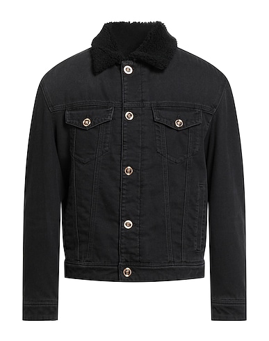 VERSACE Denim jacket Black 100% Cotton