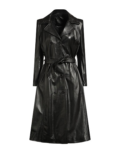 STREET LEATHERS Double breasted pea coat Black 100% Leather