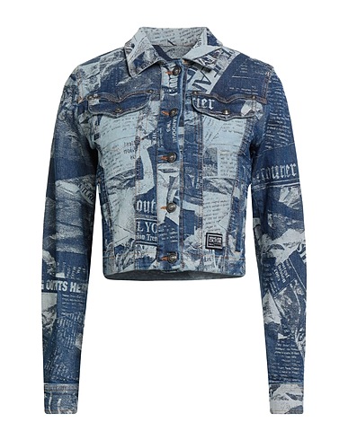 VERSACE JEANS COUTURE Denim jacket Blue 96% Cotton, 4% Elastane