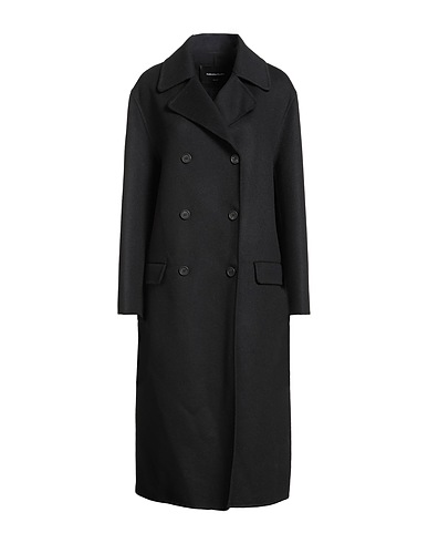 FABIANA FILIPPI Coat Black 90% Virgin Wool, 10% Cashmere