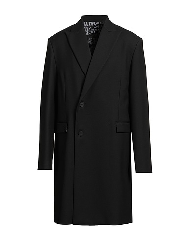 VERSACE JEANS COUTURE Coat Black 69% Polyester, 30% Viscose, 1% Elastane