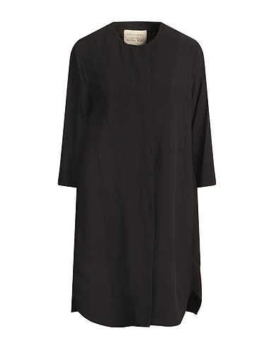 ALESSIA SANTI Full-length jacket Black 60% Viscose, 40% Linen