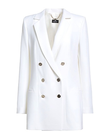 ELISABETTA FRANCHI Blazer Ivory 89% Polyester, 11% Elastane