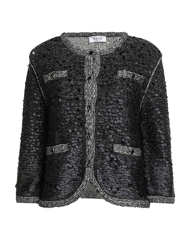 AVIÙ Strickjacke Schwarz 58% Schurwolle, 16% Acryl, 13% Polyamid, 13% Mohairwolle